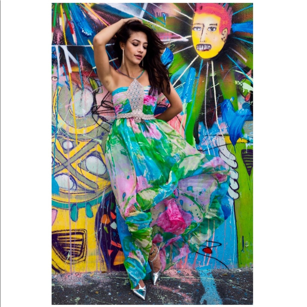 Awâsis Pachëco Clothing Hi-Lo maxi dress